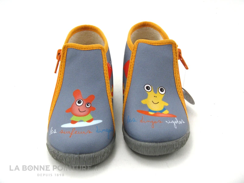Bellamy PRAGUE Les Dingos - Gris Bleu Orange - 748002 - Pantoufle BEBE 4 Bellamy PRAGUE Les Dingos - Gris Bleu Orange - 748002 - Pantoufle BEBE – Image 2