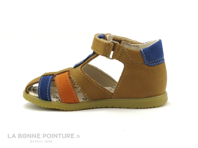 Bopy RADJA Caramel - Bleu - Orange - Sandale BEBE GARCON 5 Bopy RADJA Caramel - Bleu - Orange - Sandale BEBE GARCON – Image 3