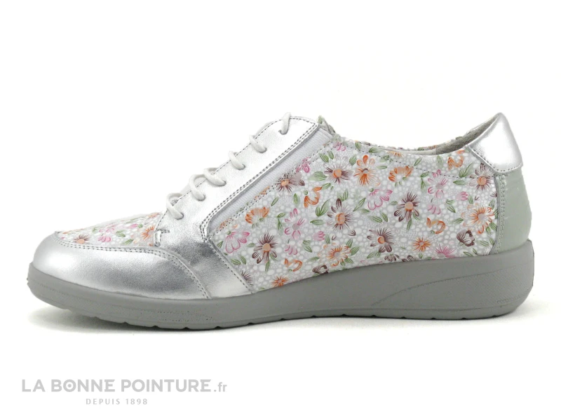 Pedi Girl ALET AMO Argent - Amande - Fleuri - Basket Compensee Femme 5 Pedi Girl ALET AMO Argent - Amande - Fleuri - Basket Compensee Femme – Image 3