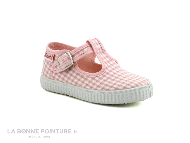 Cienta 5105203 - Vichy Rose Et Blanc - Chaussure Fille En Toile 3 Cienta 5105203 - Vichy Rose Et Blanc - Chaussure Fille En Toile