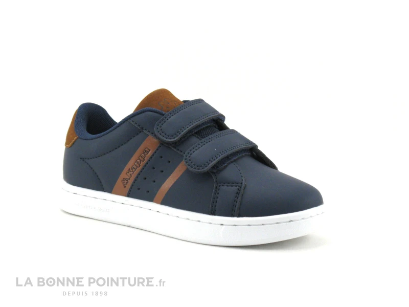 Kappa Alpha 2V Kid - Basket Enfant Bleu Marine Et Marron 3 Kappa Alpha 2V Kid - Basket Enfant Bleu Marine Et Marron