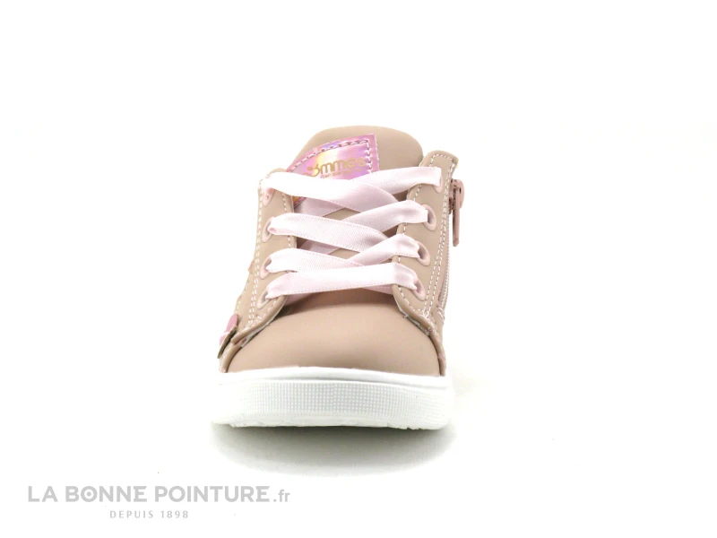3 Pommes - Volota Vieux Rose - Lacet Ruban Et Zip - Sneakers Fille 3 3 Pommes - Volota Vieux Rose - Lacet Ruban Et Zip - Sneakers Fille – Image 2