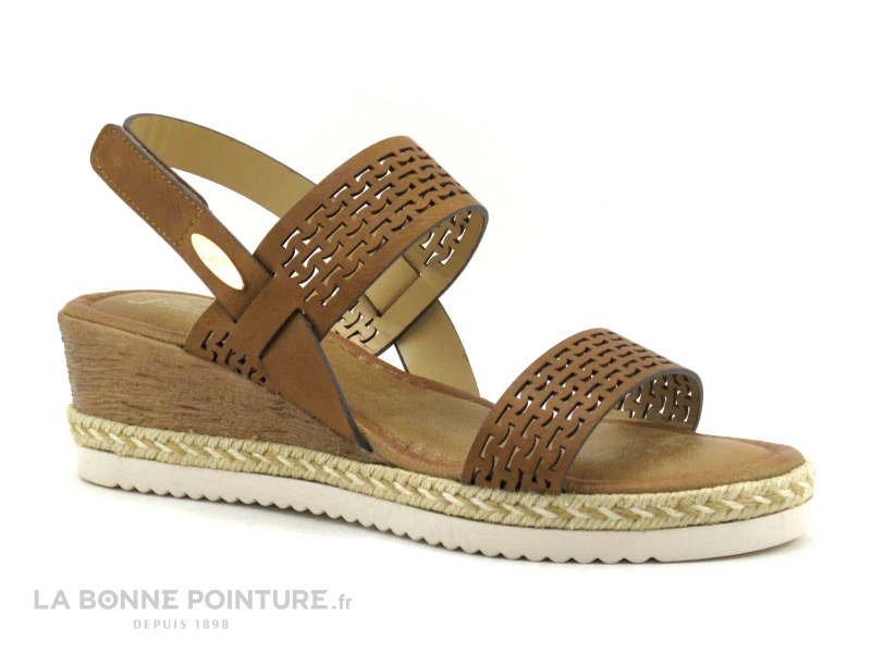 Jet 7 MOLLETE Camel - Sandale Marron - Talon Compense 3 Jet 7 MOLLETE Camel - Sandale Marron - Talon Compense